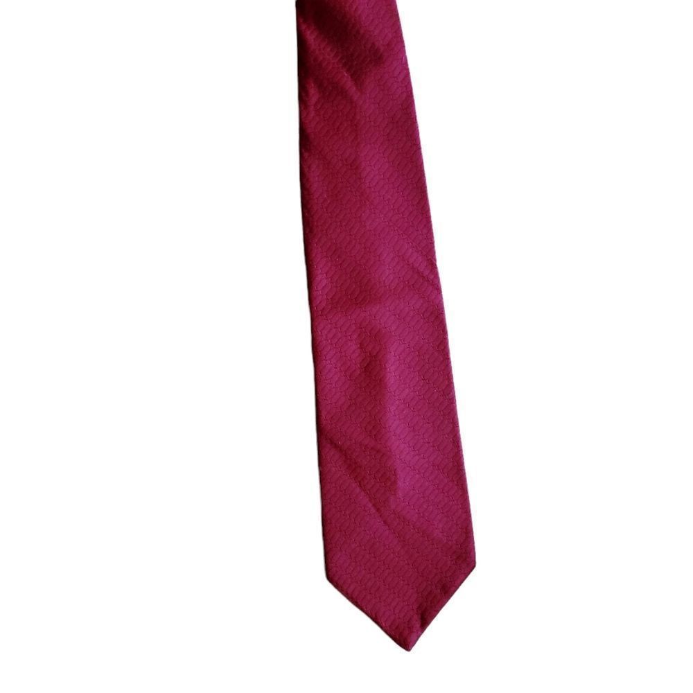 WEMBLEY Vintage Maroon Deep Red Textured Retro Men's Formal Neck Tie